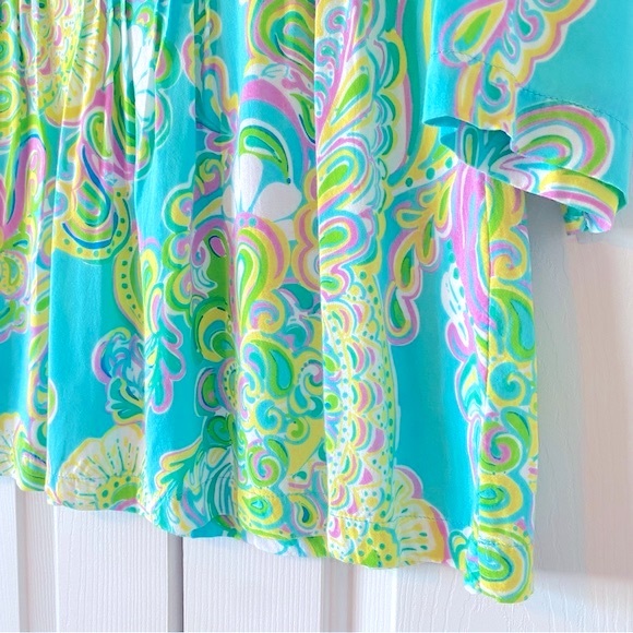 Lilly Pulitzer Shorely Blue Double Trouble Paisley Sarasota Tunic, S - Picture 5 of 12